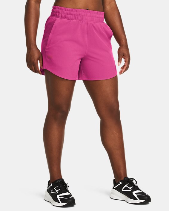 Pantalón corto tejido de 13 cm UA Flex para mujer, Pink, pdpMainDesktop image number 0